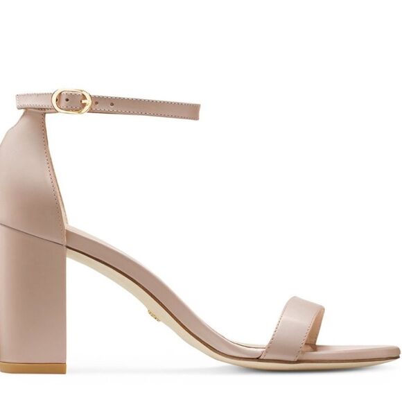 Stuart Weitzman Nude Block Heel Sandals 9.5 NIB/Dust Bag $495 - Picture 9 of 10